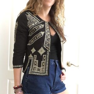 RAGA Embroidered Jacket - Black